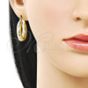 Oro Laminado Small Hoop, Gold Filled Style Hollow Design, Diamond Cutting Finish, Golden Finish, 02.213.0812.25