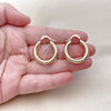 Oro Laminado Small Hoop, Gold Filled Style Hollow Design, Diamond Cutting Finish, Golden Finish, 02.213.0812.25