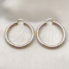 Oro Laminado Large Hoop, Gold Filled Style Hollow Design, Diamond Cutting Finish, Tricolor, 02.213.0311.1.50
