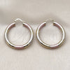 Oro Laminado Medium Hoop, Gold Filled Style Hollow Design, Diamond Cutting Finish, Tricolor, 02.213.0313.1.40
