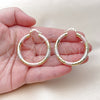 Oro Laminado Medium Hoop, Gold Filled Style Hollow Design, Diamond Cutting Finish, Tricolor, 02.213.0309.1.40