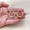 Oro Laminado Small Hoop, Gold Filled Style Hollow Design, Diamond Cutting Finish, Golden Finish, 02.213.0818.25
