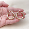 Oro Laminado Medium Hoop, Gold Filled Style Hollow Design, Diamond Cutting Finish, Golden Finish, 02.213.0818.30