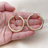 Oro Laminado Medium Hoop, Gold Filled Style Hollow Design, Diamond Cutting Finish, Golden Finish, 02.213.0818.40