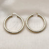 Oro Laminado Large Hoop, Gold Filled Style Hollow Design, Diamond Cutting Finish, Golden Finish, 02.213.0818.50