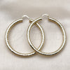 Oro Laminado Large Hoop, Gold Filled Style Hollow Design, Diamond Cutting Finish, Golden Finish, 02.213.0818.60