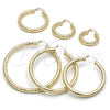 Oro Laminado Large Hoop, Gold Filled Style Hollow Design, Diamond Cutting Finish, Golden Finish, 02.213.0818.60