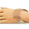 Oro Laminado Semanario Bangle, Gold Filled Style Polished, Golden Finish, 07.298.0001.05.5