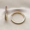 Oro Laminado Huggie Hoop, Gold Filled Style with Amethyst Cubic Zirconia, Polished, Golden Finish, 02.195.0300.1.30