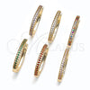 Oro Laminado Huggie Hoop, Gold Filled Style with Amethyst Cubic Zirconia, Polished, Golden Finish, 02.195.0300.1.30