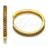 Oro Laminado Huggie Hoop, Gold Filled Style with Garnet Cubic Zirconia, Polished, Golden Finish, 02.195.0300.2.30