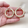 Oro Laminado Medium Hoop, Gold Filled Style Hollow Design, Diamond Cutting Finish, Golden Finish, 02.163.0316.40