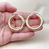 Oro Laminado Medium Hoop, Gold Filled Style Hollow Design, Diamond Cutting Finish, Golden Finish, 02.163.0316.40