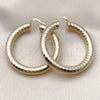 Oro Laminado Medium Hoop, Gold Filled Style Hollow Design, Diamond Cutting Finish, Golden Finish, 02.163.0316.50