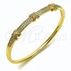 Oro Laminado Individual Bangle, Gold Filled Style with White Cubic Zirconia, Polished, Golden Finish, 07.283.0005.04