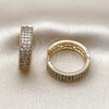 Oro Laminado Huggie Hoop, Gold Filled Style with White Cubic Zirconia, Polished, Golden Finish, 02.283.0262.25