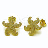 Oro Laminado Stud Earring, Gold Filled Style Star Design, Polished, Golden Finish, 02.156.0716