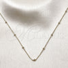 Oro Laminado Basic Necklace, Gold Filled Style Rolo and Ball Design, Polished, Golden Finish, 04.213.0248.22