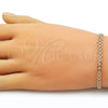 Oro Laminado Basic Bracelet, Gold Filled Style Bismark Design, Polished, Tricolor, 04.213.0263.1.07
