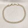 Oro Laminado Basic Bracelet, Gold Filled Style Bismark Design, Polished, Tricolor, 04.213.0263.1.07