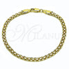 Oro Laminado Basic Bracelet, Gold Filled Style Bismark Design, Polished, Tricolor, 04.213.0263.1.07