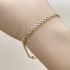 Oro Laminado Basic Bracelet, Gold Filled Style Bismark Design, Polished, Tricolor, 04.213.0263.1.07 (Thickness, 8 Inches Length)