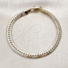 Oro Laminado Basic Bracelet, Gold Filled Style Curb Design, Polished, Tricolor, 03.213.0355.07 (Thickness, 8 Inches Length)