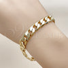 Oro Laminado Basic Bracelet, Gold Filled Style Curb Design, Polished, Golden Finish, 04.213.0299.08