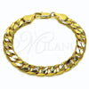 Oro Laminado Basic Bracelet, Gold Filled Style Curb Design, Polished, Golden Finish, 04.213.0299.08