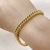 Stainless Steel Basic Bracelet, Miami Cuban Design, Polished, Golden Finish, 03.435.0004.09
