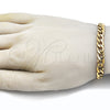 Stainless Steel Basic Bracelet, Curb Design, Polished, Golden Finish, 03.256.0012.09