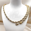 Stainless Steel Necklace and Bracelet, Rope Design, Polished, Golden Finish, 06.435.0005
