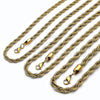 Stainless Steel Necklace and Bracelet, Rope Design, Polished, Golden Finish, 06.435.0005