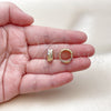 Oro Laminado Huggie Hoop, Gold Filled Style Polished, Tricolor, 02.156.0722.15