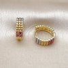 Oro Laminado Huggie Hoop, Gold Filled Style Polished, Tricolor, 02.156.0725.15