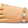 Oro Laminado Fancy Bracelet, Gold Filled Style Butterfly Design, Matte Finish, Golden Finish, 03.331.0324.08