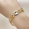 Oro Laminado Fancy Bracelet, Gold Filled Style Butterfly Design, Matte Finish, Golden Finish, 03.331.0324.08 (Thickness, 8 Inches Length)