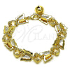 Oro Laminado Fancy Bracelet, Gold Filled Style Butterfly Design, Matte Finish, Golden Finish, 03.331.0324.08 (Thickness, 8 Inches Length)