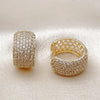 Oro Laminado Huggie Hoop, Gold Filled Style with White Cubic Zirconia, Polished, Golden Finish, 02.283.0269.20