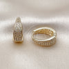 Oro Laminado Huggie Hoop, Gold Filled Style with White Cubic Zirconia, Polished, Golden Finish, 02.283.0270.15