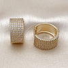 Oro Laminado Huggie Hoop, Gold Filled Style with White Cubic Zirconia, Polished, Golden Finish, 02.283.0272.20