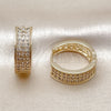 Oro Laminado Huggie Hoop, Gold Filled Style with White Cubic Zirconia, Polished, Golden Finish, 02.283.0274.20