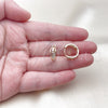 Oro Laminado Huggie Hoop, Gold Filled Style Heart Design, Polished, Tricolor, 02.196.0223.15