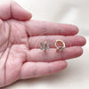 Oro Laminado Huggie Hoop, Gold Filled Style Dragon-Fly Design, Polished, Tricolor, 02.196.0227.12