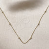 Oro Laminado Basic Necklace, Gold Filled Style Rolo and Ball Design, Polished, Golden Finish, 04.213.0248.16 (01 MM Thickness, 16 Inches Length)