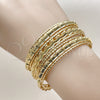 Oro Laminado Trio Bangle, Gold Filled Style Diamond Cutting Finish, Golden Finish, 07.282.0043 (09 MM Thickness, One size fits all)