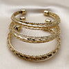 Oro Laminado Trio Bangle, Gold Filled Style Diamond Cutting Finish, Golden Finish, 07.282.0043 (09 MM Thickness, One size fits all)