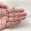 Oro Laminado Medium Rosary, Gold Filled Style Guadalupe and Crucifix Design, Polished, Golden Finish, 09.213.0012.24