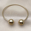 Oro Laminado Individual Bangle, Gold Filled Style Ball Design, Polished, Golden Finish, 07.213.0017 (02 MM Thickness, One size fits all)