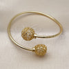Oro Laminado Individual Bangle, Gold Filled Style Ball Design, Diamond Cutting Finish, Golden Finish, 07.170.0067 (Thickness, One size fits all)